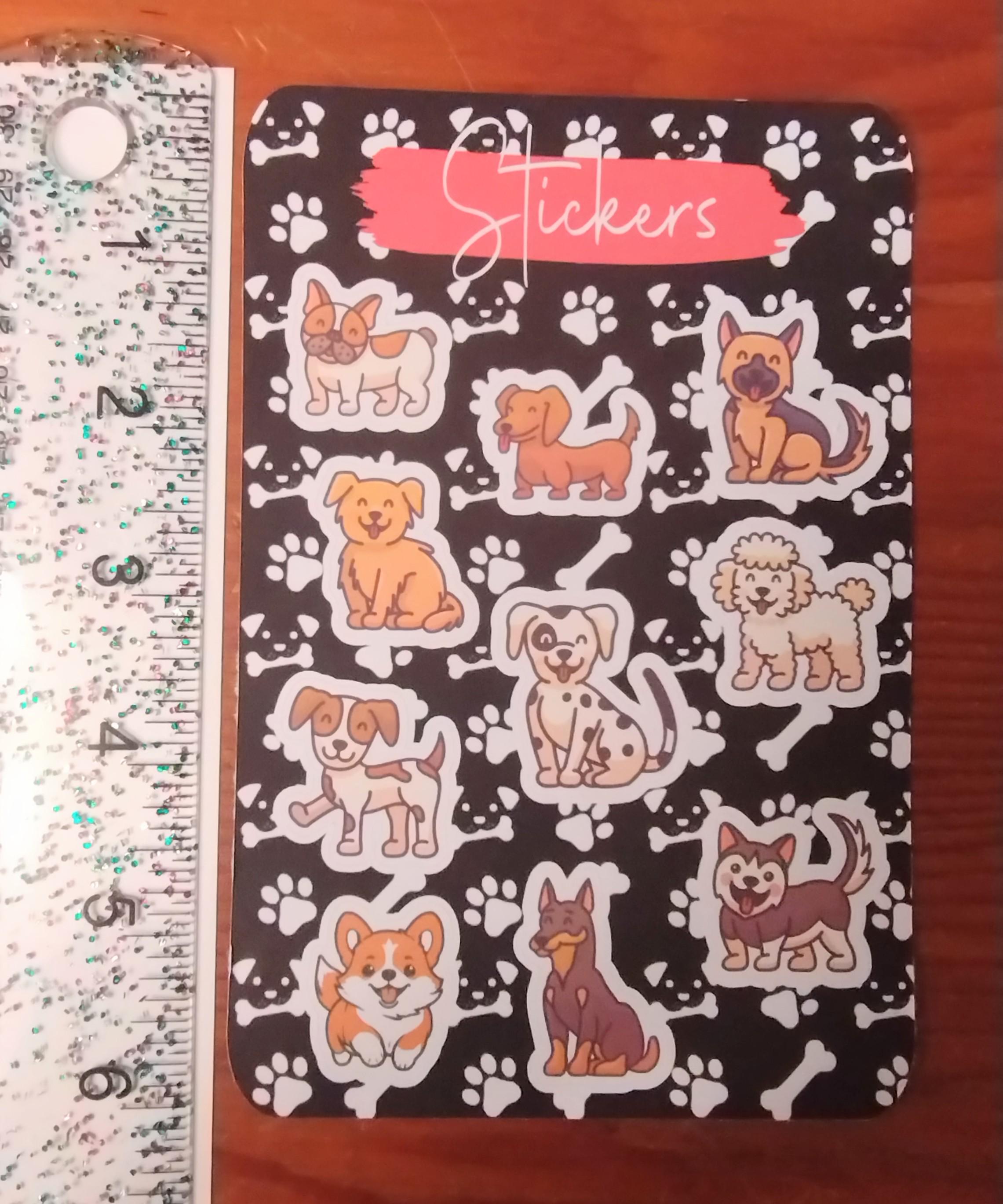 Dogs Sticker Sheet, Cute Puppy Sticker Set, Dog Lover Gift ...