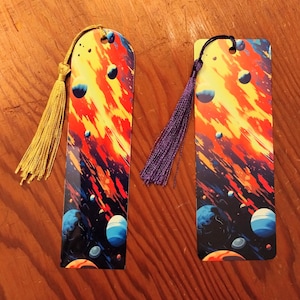 Reading Is Out Of This World Bookmark, Metal, Two-Sided, Children Readers, Bookish Gifts, Outer Space, Custom, Personalize Add Name