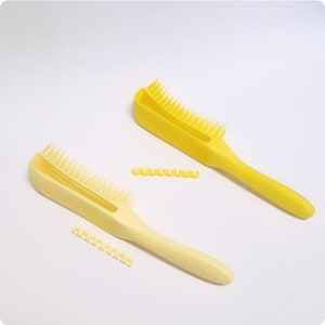 Yellow Detangling Brush: Curly, Wet & Afro Hair with Removable Caliper