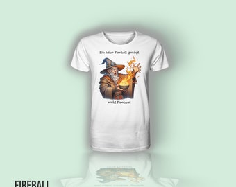 D&D T-Shirt, Firebowl dnd tshirt, Organic Bio Shirt, Weiße T-Shirt, Funny DnD T-Shirt, PoD