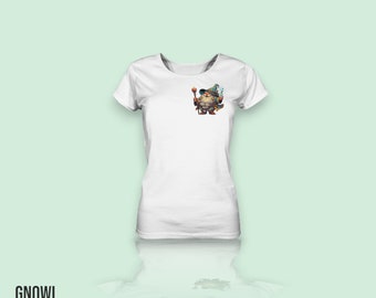 Ladies D&D T-Shirt, Gnowi dnd tshirt, Organic Bio Shirt, Weiße T-Shirt, Funny DnD T-Shirt, Ladies Organic DnD Shirt