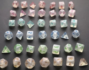 Frosted Dice || Dice set || Soft Edge || Ice cubes || dice dnd set || D&D dice/dice set || Frosted Glitter || Frozen cubes