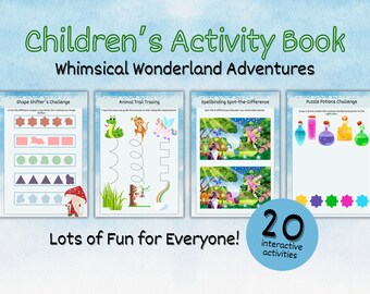 Children's Activity Book | Preschool worksheets, kid wedding activity, toddler busy book, digital download