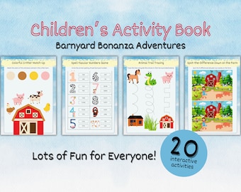 Children's Activity Book | Preschool worksheets, kid wedding activity, toddler busy book, digital download