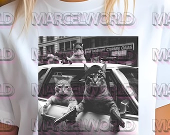 Funny Cat Gang Vintage png, Cat png file, Funny Graphic digital file, Meme digital file, Graphic digital file Gift For Men Women And Men