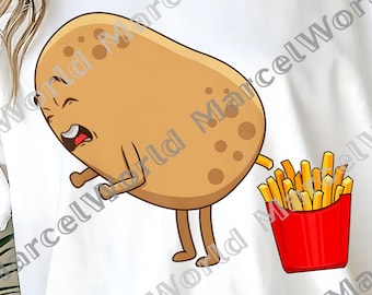 Funny French Fry Png, Potato Food Eaters Png, Pooping Potato Gag Png, Fast Food Png, Weekend Foodie Png, Fries Lover Gift, Digital file