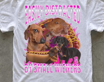 Easily Distracted By Small Wieners PNG, Dachshund Dog Lover Digital Download