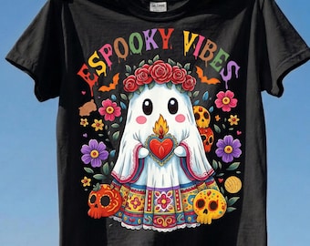 Espooky Vibes Gothic Ghost PNG, Halloween Clipart Digital Download