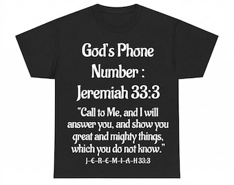 God's Phone Number Jeremiah 33:3 Christian PNG, Bible Verse Shirt Design, Digital Download