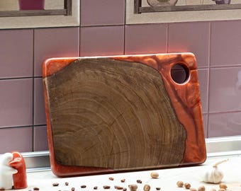 Rechteckige Wurstplatte aus Holz, Käseplatte aus Epoxidharz, personalisierte Küchendekoration