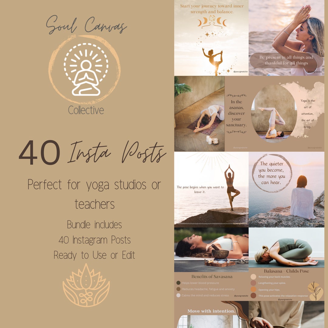 Instagram Templates for Yoga | Canva Social Media Posts | Editable ...