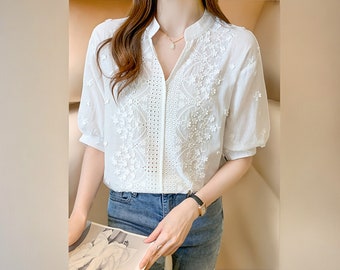トップス LACE COMBI HALF SLEEVE JACKET SHIRT il_340x270.6056437360_c5bl.jpg