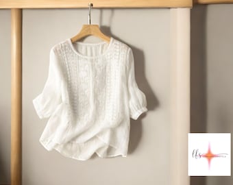 Loose Lace Blouse | Long Sleeve Shirt | Boho Outwear Fashionable Clothing