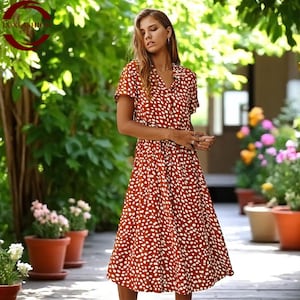 Vintage Floral Dress - Boho Summer Dress - Casual Long Dress - Bohemian Dress - Vacation Dress - Print Long Dress - Women Dress