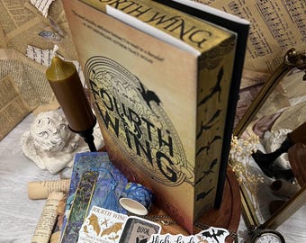 Fourth Wing | Rebecca Yarros | Custom | Stenciled Edges Sprayed Edges | Bookish Stickers and Bookmark included |