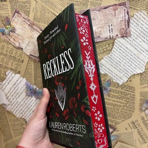 Reckless | Lauren Roberts | Custom | Stenciled Edges Sprayed Edges | Bookish Stickers and Bookmark included |