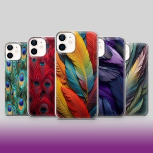 Capa de telefone com ornamento de pena de pavão para iPhone 15, 14, 13, 12, X Samsung S24Ultra, S23FE, S22, A15, A54, A25 Pixel 8A, 8Pro, 7A, 6A