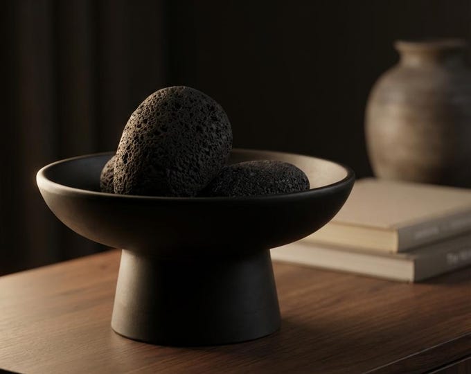 Lava Rock Essential Oil Diffuser with Handmade Jesmonite Bowl – Natural Aroma Therapy for Your Home