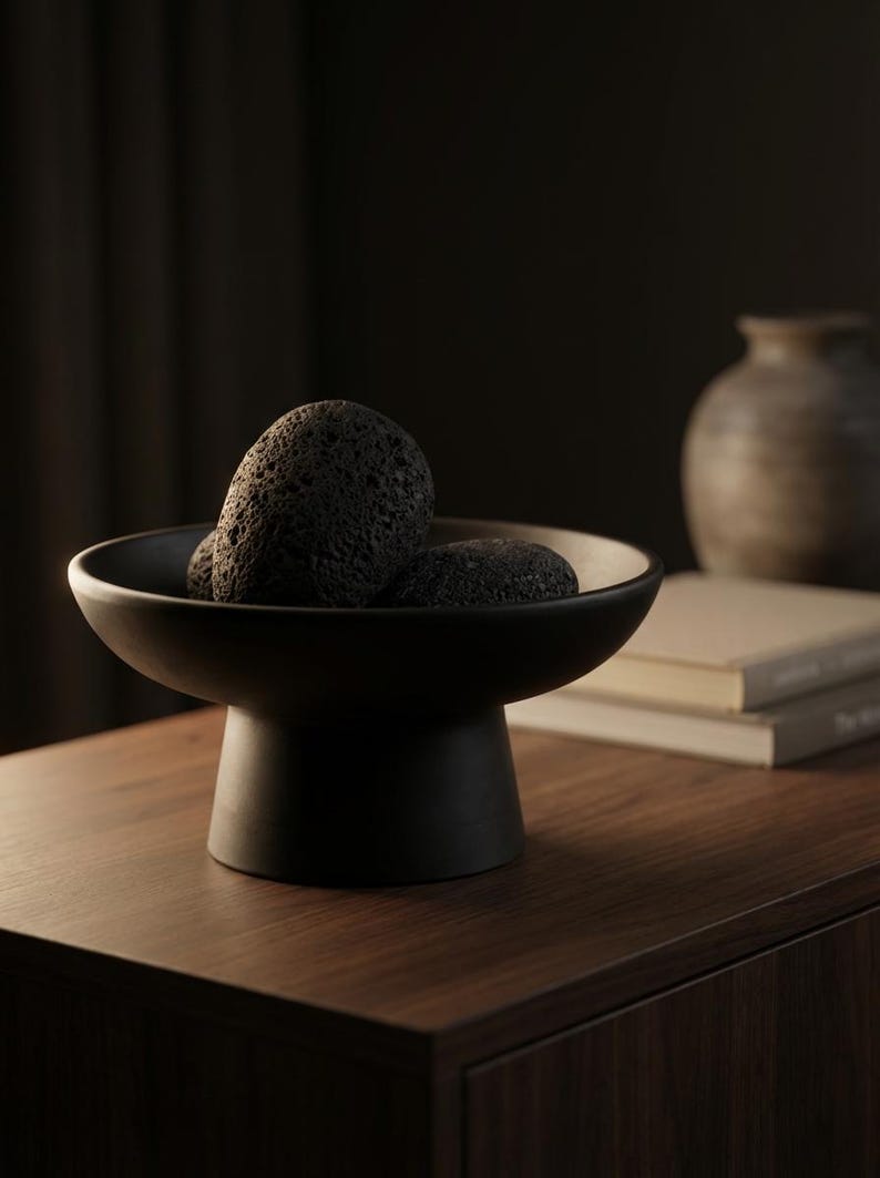 Lava Rock Essential Oil Diffuser With Handmade Jesmonite Bowl – Natural ...