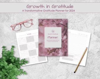 Yearly Planner for 2024 - Digital Download - Instant Access - Growth in Gratitude Planner