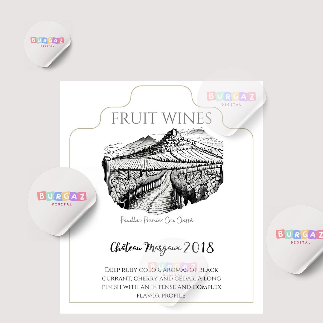 Château Margaux Wine Labels SVG PNG Bundle Herb Ertlinger Fruit Wine