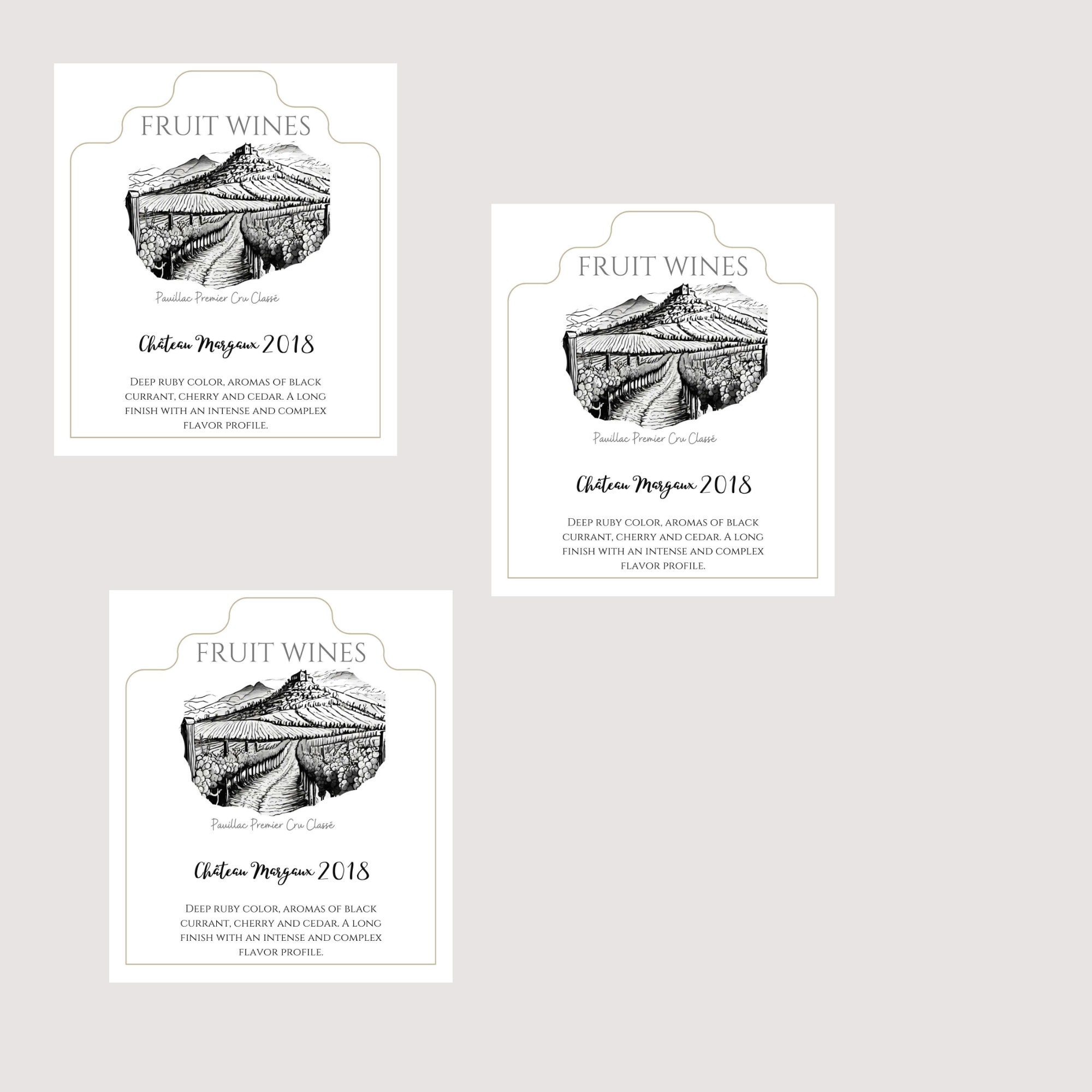 Château Margaux Wine Labels SVG PNG Bundle Herb Ertlinger Fruit Wine