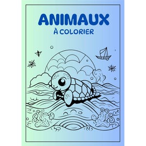 Coloring book for children, learn animals by coloring them