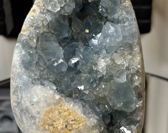 Gorgeous large and gemmy blue celestite cluster from Madagascar