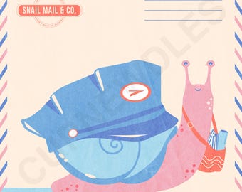 Snail Mail Art Print (6"x6")