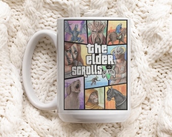 Skyrim Coffee Mug Skyrim merch Video game Coffee Cup Elder scrolls gaming cup Gift for Gamer, Dragonborn Cup Dovakiin coffee cup