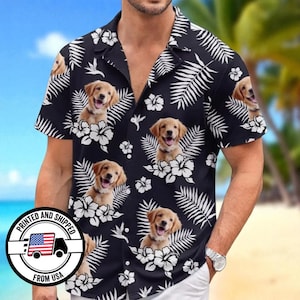 Custom Face Hawaiian Shirt, Personalized Pet or Human Photo Shirt, Tropical Beach Shirt for Men Women, Funny Summer Gift for Dog Lovers