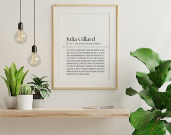 Julia Gillard Speech Print, Parliament Speech Print, Minimalist Design, Bedroom decor, Office decor