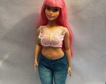 Pink Butterfly Top for Curvy Barbie