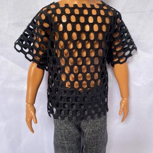 Shirt for 30cm male doll, 1/6 scale male doll mesh shirt, Top for 12inch male doll