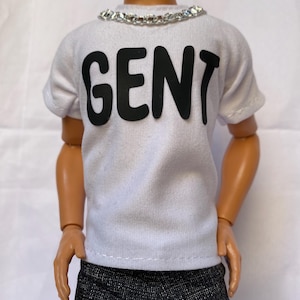 Shirt for 1/6 scale male doll, Male doll tee, Top for 30cm male doll, shirt for 12 inch male doll