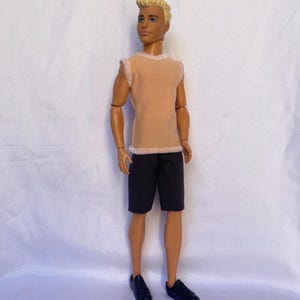 Male doll outfit, male  clothes with shoes for 12 inch doll, male doll shorts and pants, 30cm male doll clothes, 1/6 scale male doll cloth
