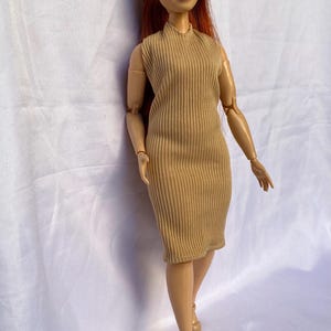 Dress for an 11.5 inch Curvy Doll, Cloth for a 30cm Curvy Doll, Dress for 1/6 Scale Curvy Doll