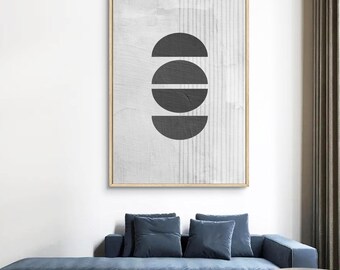 Japandi Geometriskt konsttryck: Minimalistisk Wabi Sabi-dekor (digital nedladdning, handritad)