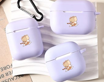 Cute Cat Cartoon Colorful Custom Airpods Case With Keychain For AirPods 4th Pro2 Pro,Airpods Pro Pro2 1st 2nd 3rd 4th Generation Case