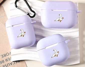 Two Geese Cute Cartoon Colorful Custom Airpods Case With Keychain For AirPods 4th Pro2 Pro,Airpods Pro Pro2 1st 2nd 3rd 4th Generation Case