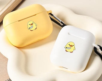 Angry Duck Cute Personalized Airpods Case With Keychain For AirPods 4th Pro2 Pro,Apple Airpods Pro Pro2 1st 2nd 3rd 4th Generation Case