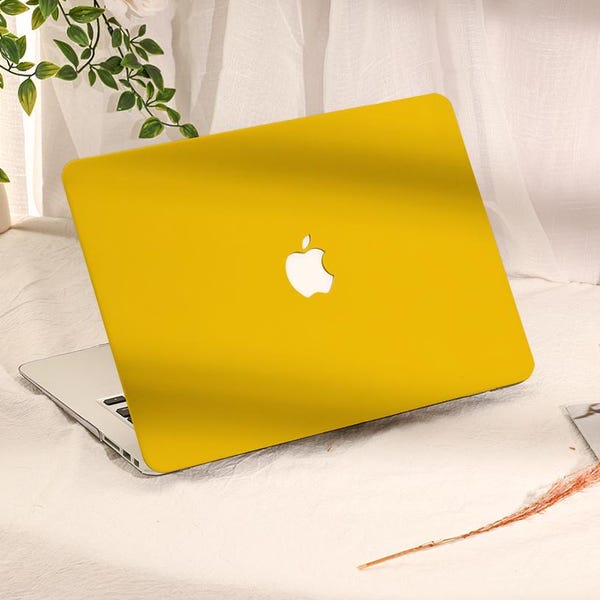Yellow Colorful Macbook Case,Macbook Air Case,Macbook Pro Case,Macbook Pro 16 15 14 13 Air 13 11 Retina 15 Case,PU Leather Plastic Case
