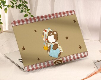 Cute Bear Macbook Case,Macbook Air Case,Macbook Pro Case,Macbook Pro 16 15 14 13 Air 13 11 Retina 15 Case,PU Leather Plastic Case