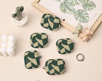 Green Lattices AirPods 5/4 Case,AirPods Pro 2 Case Cover With Keychain,Personalised Apple Airpods Pro Pro2 1st 2nd 3rd 4th Generation Case