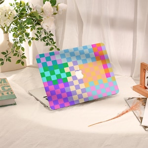 Bunte Gitter Hülle,Macbook Air 16 15 14 13 Air 13 11 Retina 15 Hülle,Retina 15 Hülle,PU Ledertasche,Kunststoffhülle