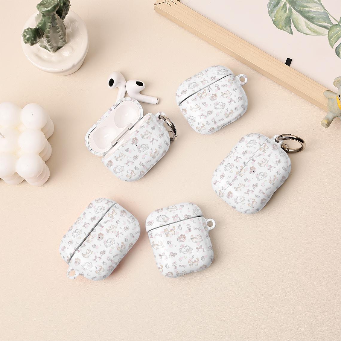 1pc Cute Cat Paw Silicone Earphone Case, Pink/Black/White Shockproof Keychain Protective Cover Copatible With Apple AirPods 1/2/AirPods Pro 2/AirPods 3 - Product Video - View #9