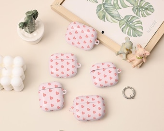 Custodia per AirPods di quarta generazione con cuori rosa, custodia per AirPods Pro 2 con portachiavi, custodia personalizzata per Apple AirPods Pro Pro2 di prima, seconda, terza e quarta generazione