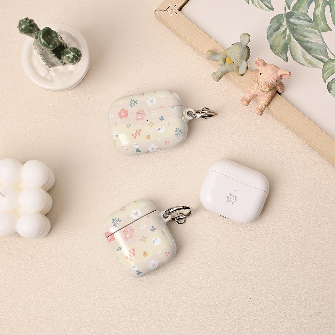 花柄カートゥーンAirPods第4世代ケース、AirPods Pro 2ケースカバー