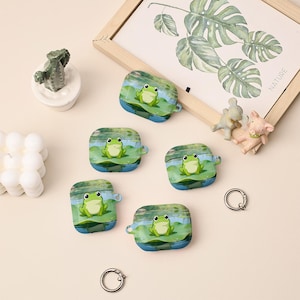 Cute Cartoon Frog AirPods 4th Case,AirPods Pro3 Case Cover With Keychain,Personalised Apple Airpods Pro Pro2 1st 2nd 3rd 4th Generation Case