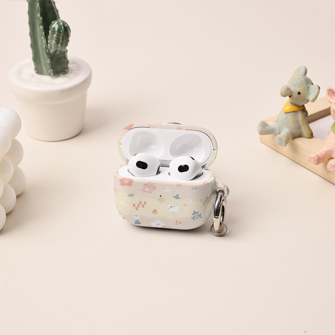 花柄カートゥーンAirPods第4世代ケース、AirPods Pro 2ケースカバー